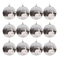 6" Metal Dreaming of a White Christmas Disc Ornaments, 12ct.