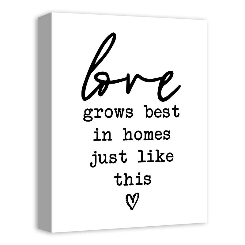 Love Grows Best in Homes Like This Canvas Art