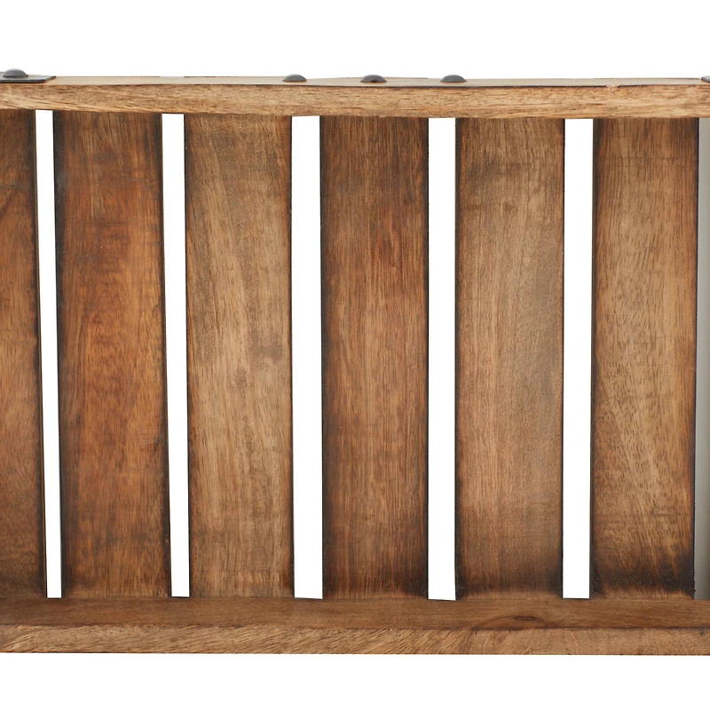 Brown Mango Wood Farmhouse Tray Set