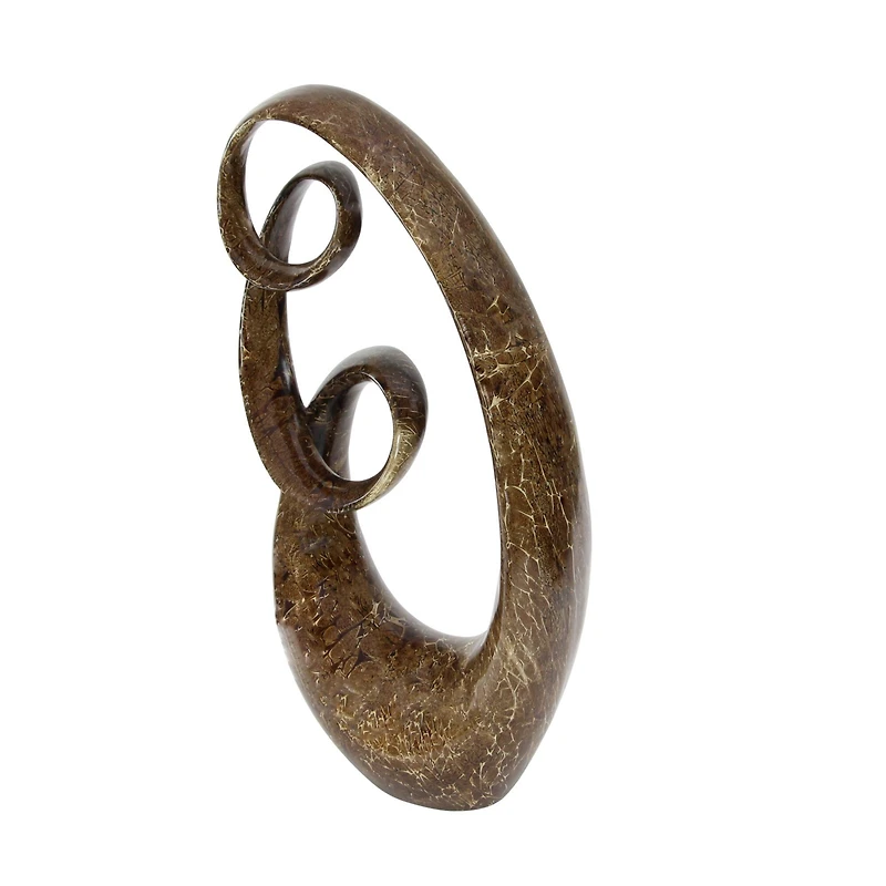 31" Brown Abstract Sculpture