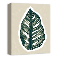 Navy Tropical Leaf 11" x 14" Canvas Wall Art