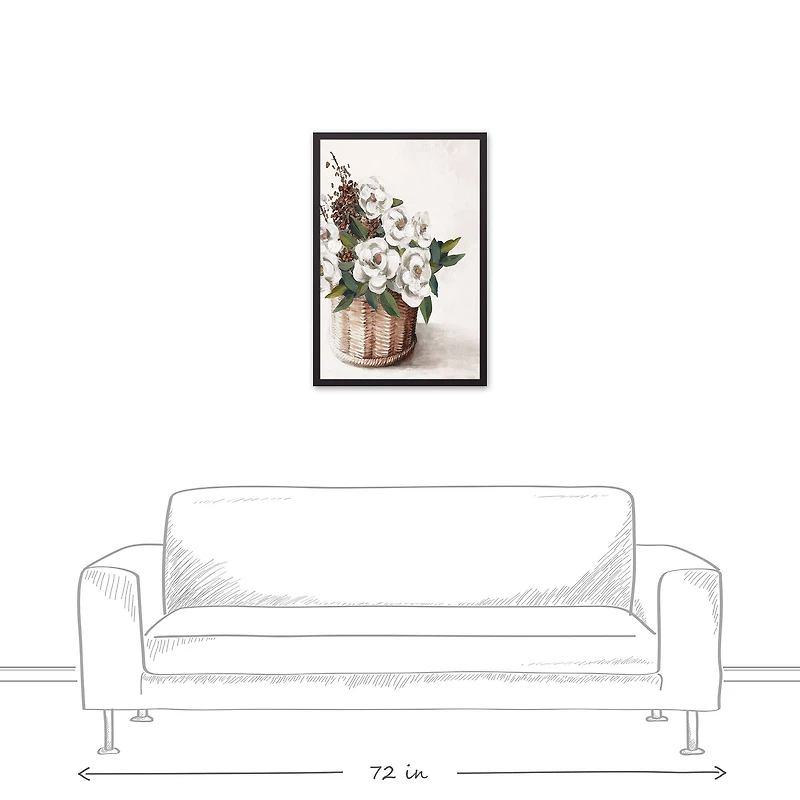 Spice Basket Florals 20" x 30" Black Framed Canvas