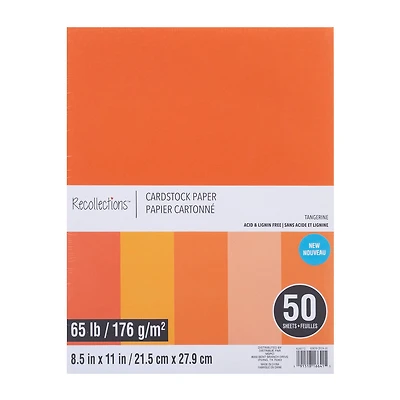 12 Packs: 50 ct. (600 total) Tangerine 8.5" x 11" Cardstock Paper by Recollections™