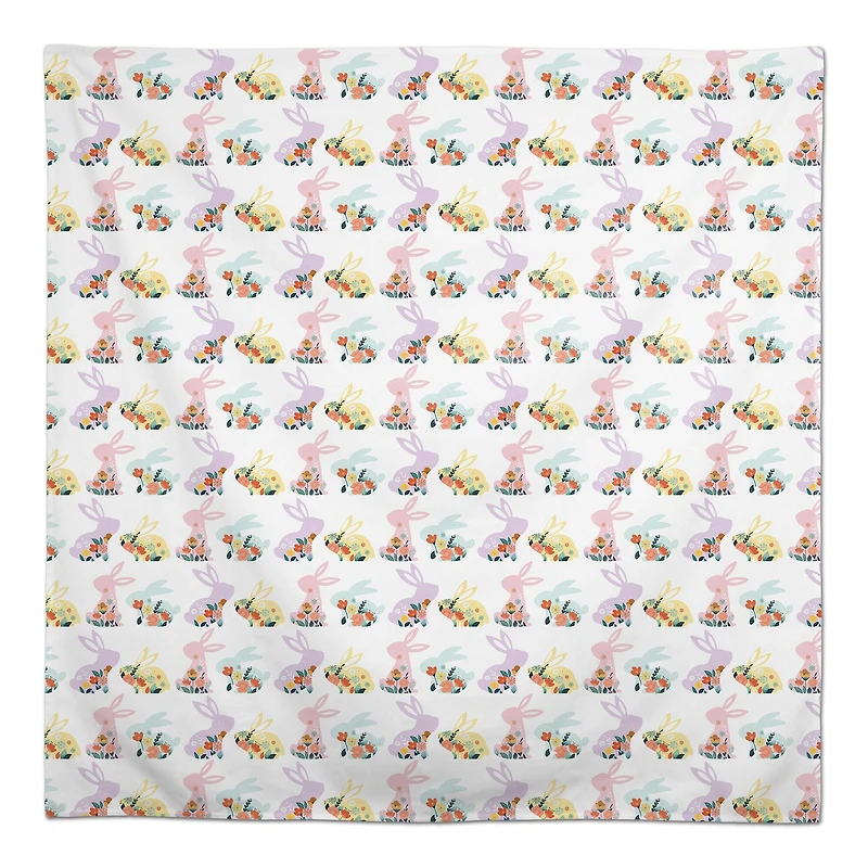 Pastel Floral Rabbits 58" x 58" Tablecloth