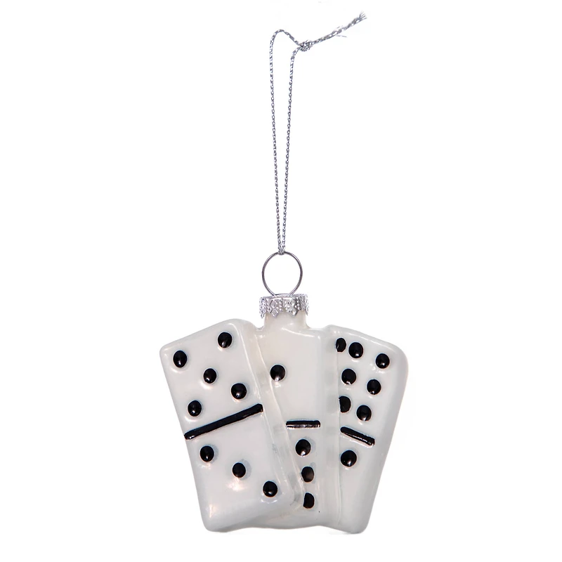 2.75" White Dominoes Glass Ornament by Ashland®