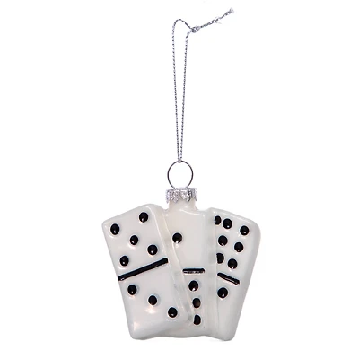 2.75" White Dominoes Glass Ornament by Ashland®