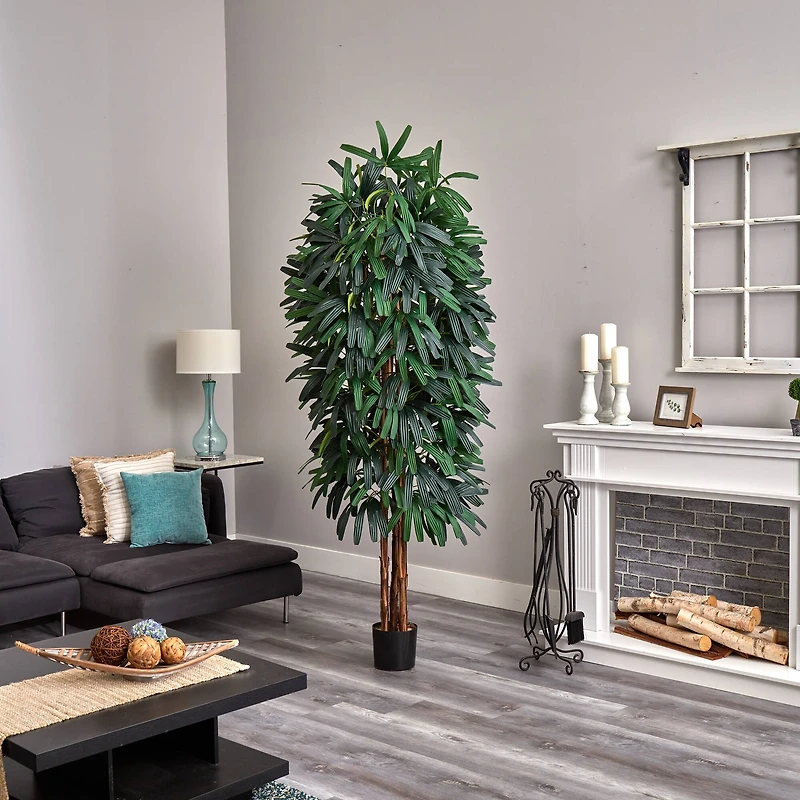 7ft. Potted Raphis Silk Palm Tree