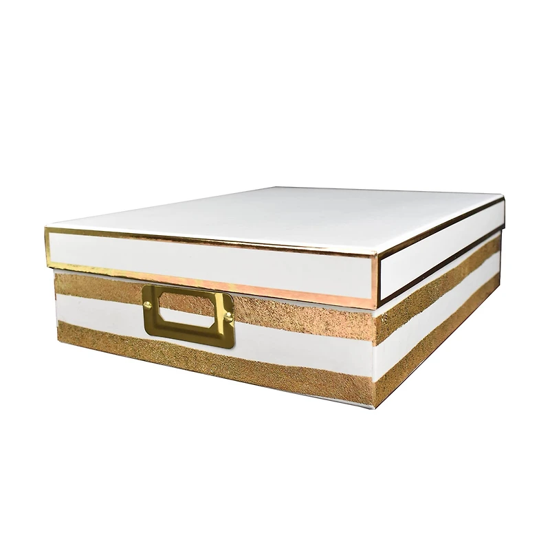 White & Gold Document Box by Ashland