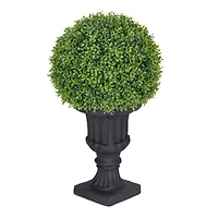 2ft. Single Ball Topiary Boxwood Artificial Tree in Decorative Urn