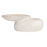 Hello Honey® 8" White Dual Harmony Stoneware Pedestal Dish