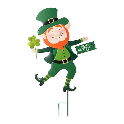 Glitzhome® 36" St.Patrick's Metal Leprechaun Yard Stake