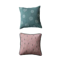 Hello Honey® 18" Poinsettia Christmas & Ornament Linen Blend Pillow Set