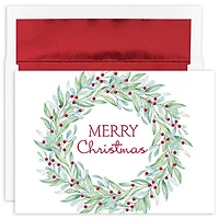 JAM Paper Simple Wreath Cards & Matching Envelopes Set, 18ct.