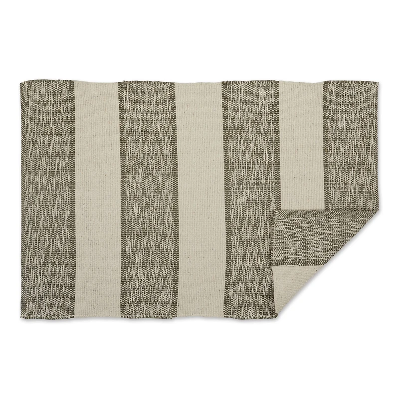 DII® Artichoke Variegated Stripe Recycled Yarn Rug Set, 2ft. x 3ft.