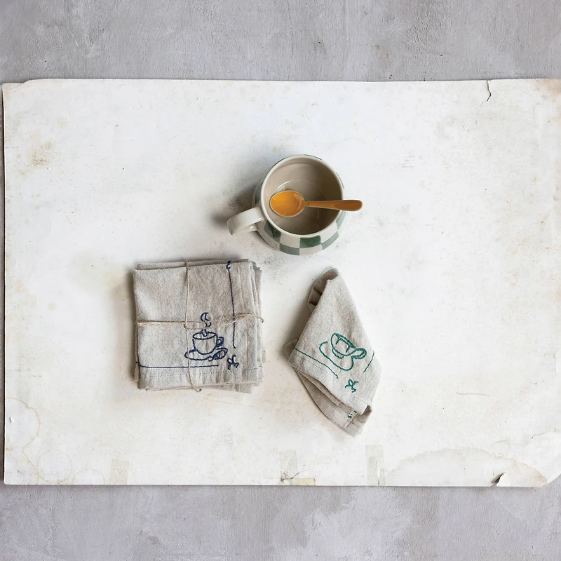 Hello Honey® Coffee & Tea Cotton & Linen Cocktail Napkins, 4ct.