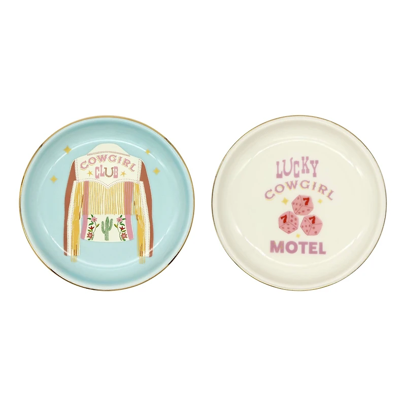 Assorted 4.25" Cowgirl Ceramic Trinket Dish by Fab Finds