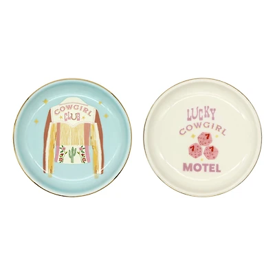 Assorted 4.25" Cowgirl Ceramic Trinket Dish by Fab Finds