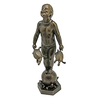 Design Toscano 13" Turtle Boy Cast Iron Statue