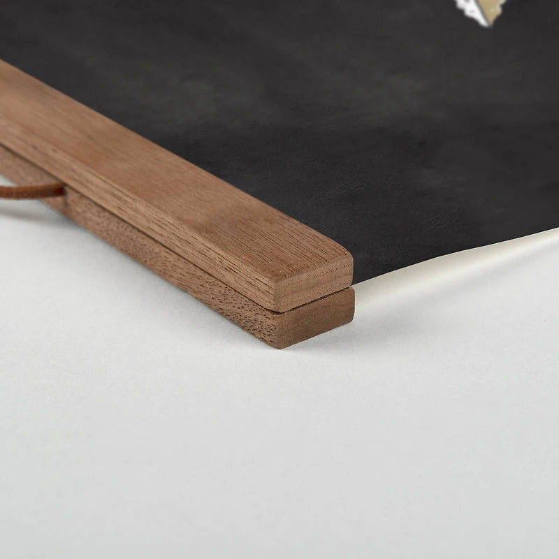 Mod Charcoal Botanical Teak Hanging Canvas