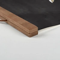 Mod Charcoal Botanical Teak Hanging Canvas