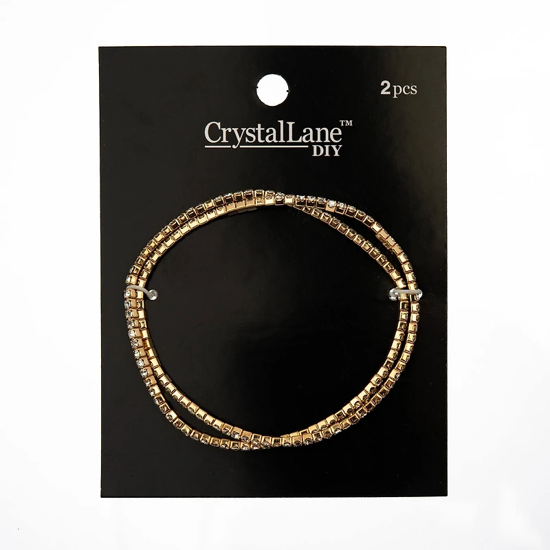 Crystal Lane DIY Gold & Crystal Rhinestones Bracelets, 2ct.