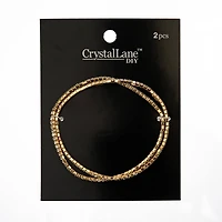 Crystal Lane DIY Gold & Crystal Rhinestones Bracelets, 2ct.