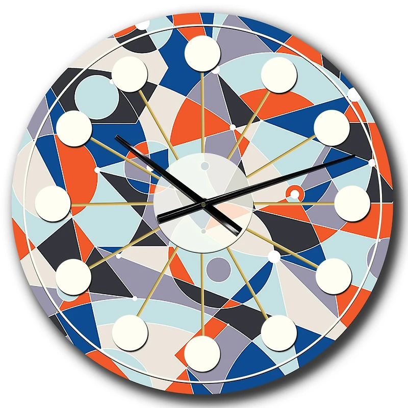 Designart 'Retro Geometric Grid Iv Mid-Century Modern Wall Clock