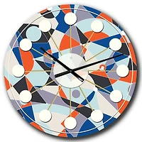 Designart 'Retro Geometric Grid Iv Mid-Century Modern Wall Clock