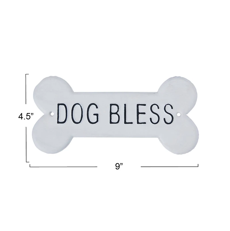 Hello Honey® White Decorative Metal Dog Bless Wall Sign