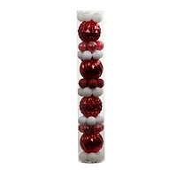 44 Pack 1.8" & 4.7" Red & White Mixed Finish Shatterproof Ball Ornaments by Ashland®