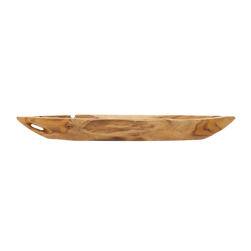 Brown Teak Wood Rustic Tray