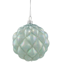 Iridescent Glass Christmas Ball Ornament - Blue - 4.5"