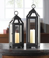 12.75" Black Tall Slate Lantern