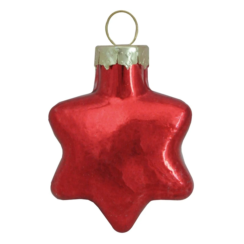 Whitehurst 56ct. 2" Shiny Red Glass Star Ornaments