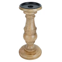 Wood Carved Pillar Candle Holder by Ashland