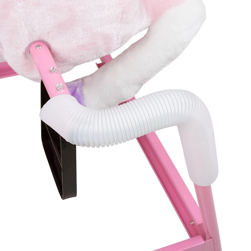 Toy Time Pink Plush Spring Rocking Horse Ride-On