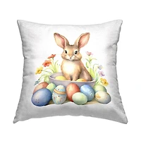 Stupell Industries Easter Bunny & Eggs Outdoor Printed Pillow