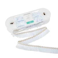 1.375" White & Gold Tassel Fringe Trim by Celebrate It®