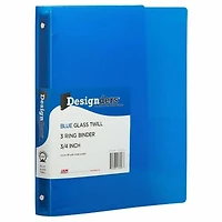 JAM Paper 3/4" Glass Twill Plastic 3-Ring Binders