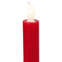 LED Flickering Flameless Taper Christmas Candles - 9.75" - Red - Set of 4
