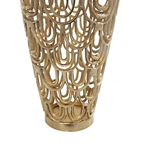 25" Gold Aluminum Metal Arched Vase