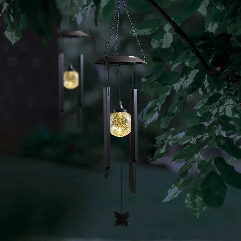 Glitzhome® 32" Solar Powered Windchime with Crackle Bulbs, 2ct.