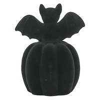6.5" Flocked Bat on Jack-O'-Lantern Tabletop Accent by Ashland