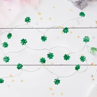 20ct. Green LED Mini St Patrick's Day Shamrock Lights with Timer