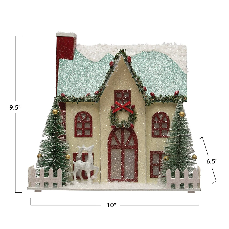 Hello Honey® 10" LED Winter Wonderland Paper House Decoration