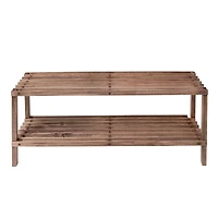 Honey Can Do Espresso 2-Tier Wood Shoe Rack