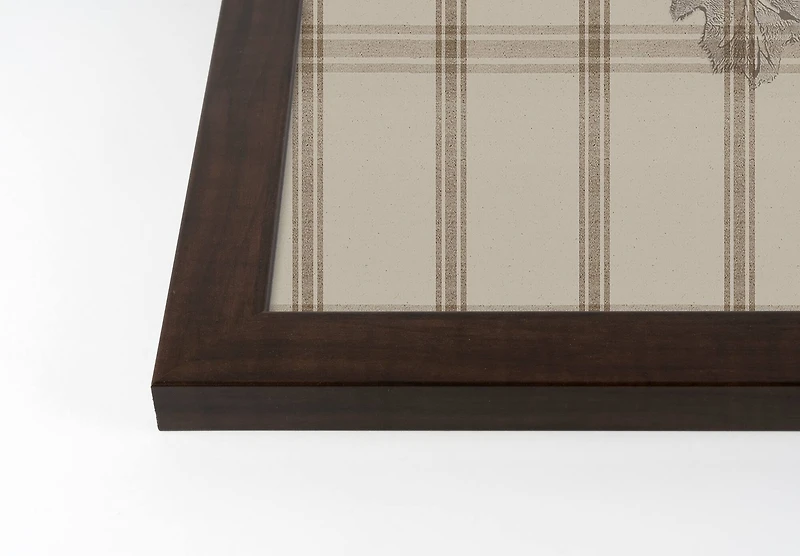 Autumn Fall Brown Plaid Walnut Framed Print