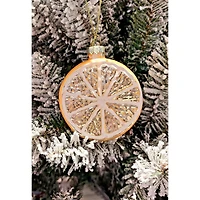 Wizardi 11.81" Orange Slice Christmas Glass Ornament