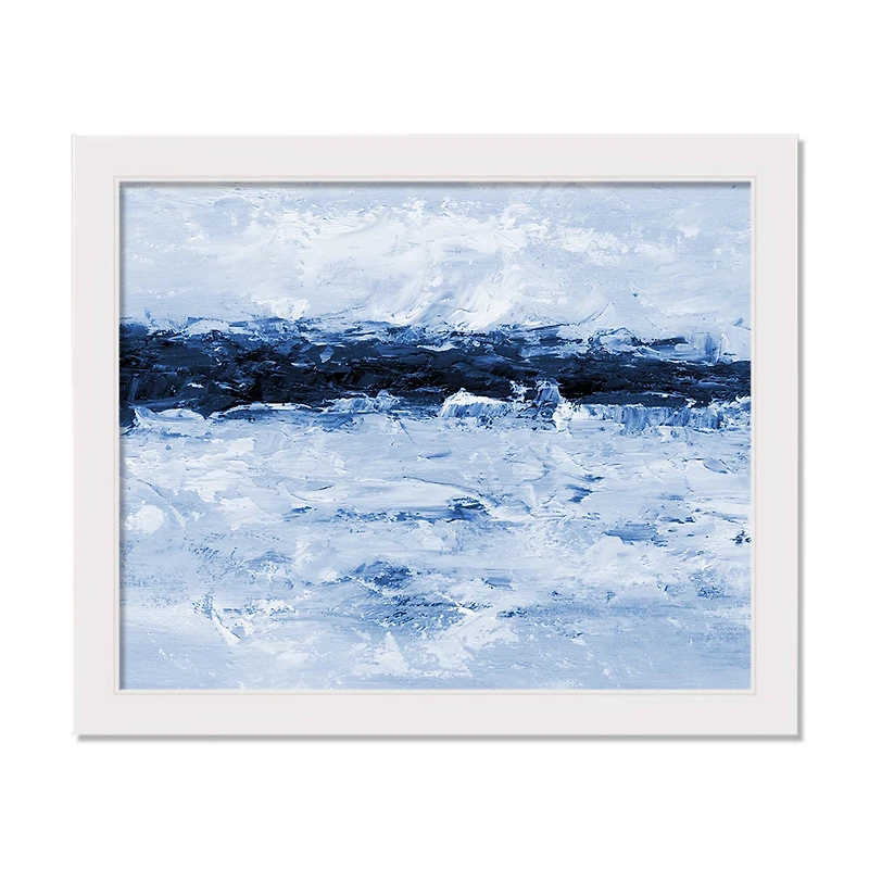 Abstract Waves White Framed Print