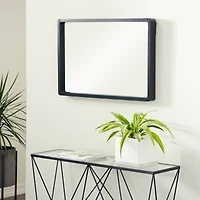36" Black Contemporary Wood Wall Mirror